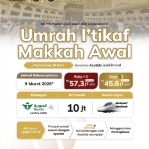 Umroh Itikaf Awal 9 Maret 2026 Program 16 Hari by Saudi Air, mulai 45,6 juta